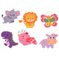 6pcs DIY Full Drill Round Cute Animal Diamond Painting Xmas Stickers Decor