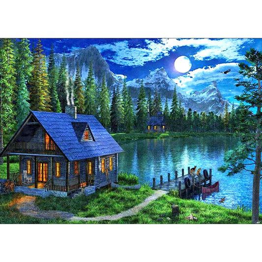 11ct Stamped Cross Stitch Quiet Town(63*120cm)