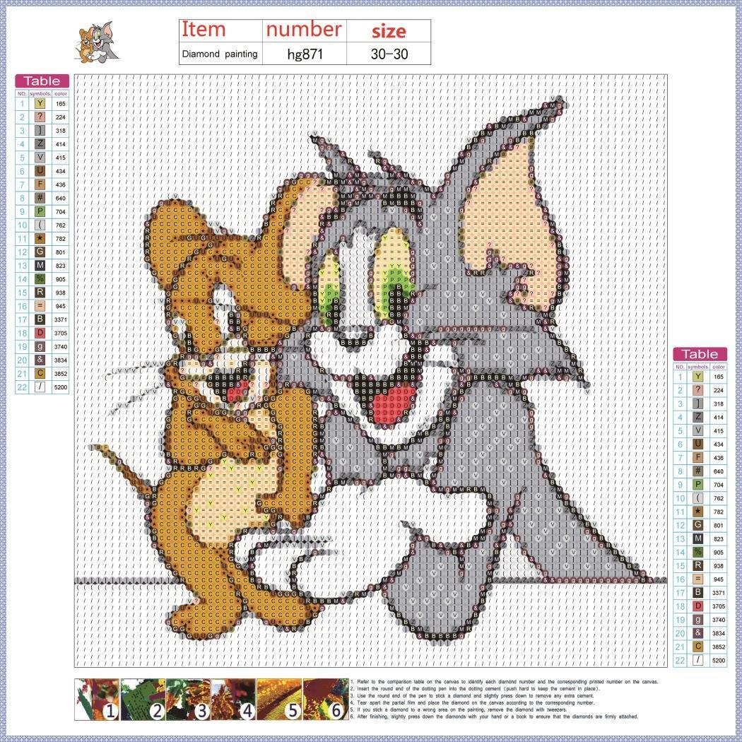5D DIY Diamond Painting Kit - Full Round - Tom & Jerry