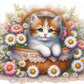 Diamond Painting - Full Round / Square - Cat In Basket
