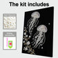 DIY Pearl Painting With Frame - Handmade Self-Adhesive Pearls - Jellyfish (30*40cm) D