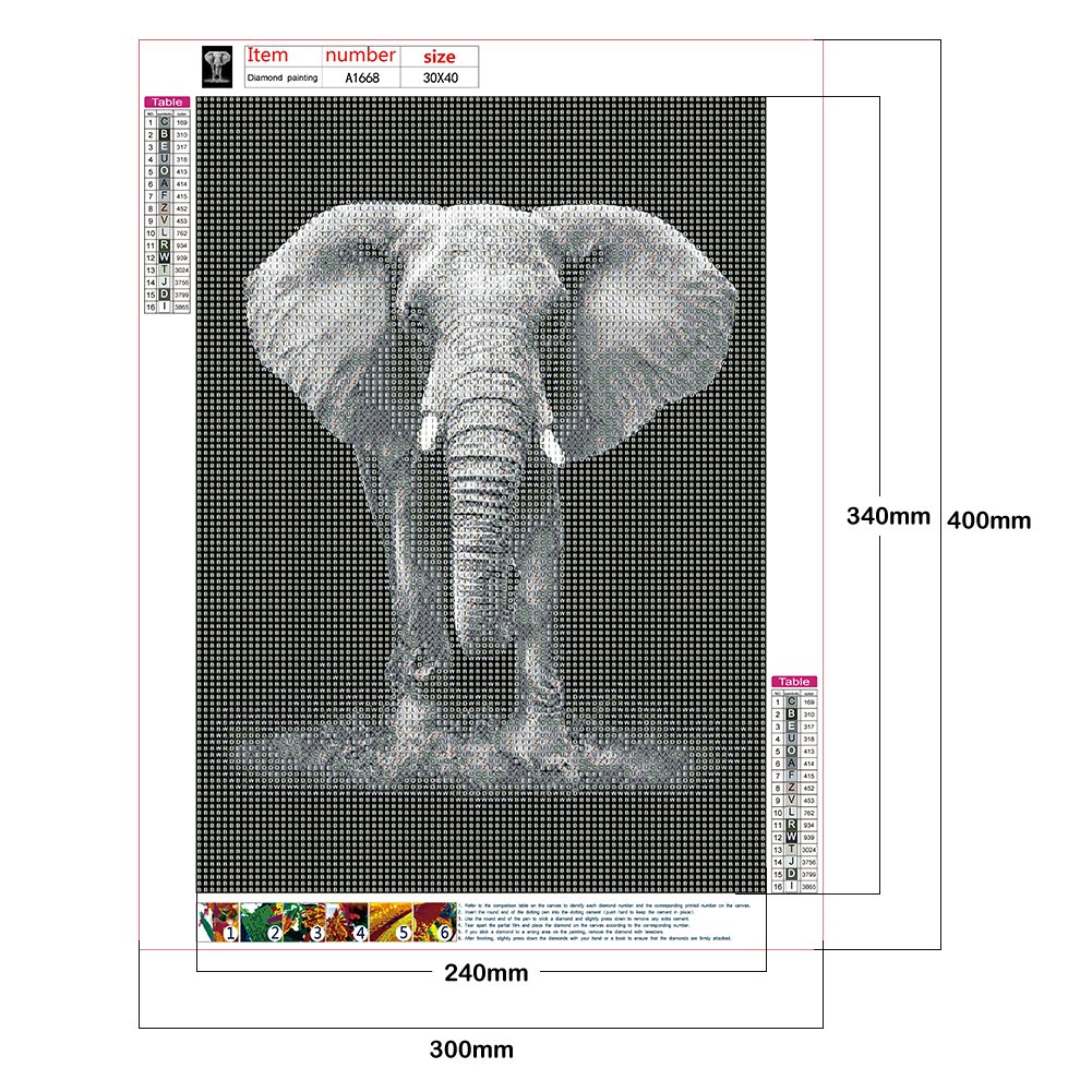 Diamond Painting - Full Round -Elephant 2