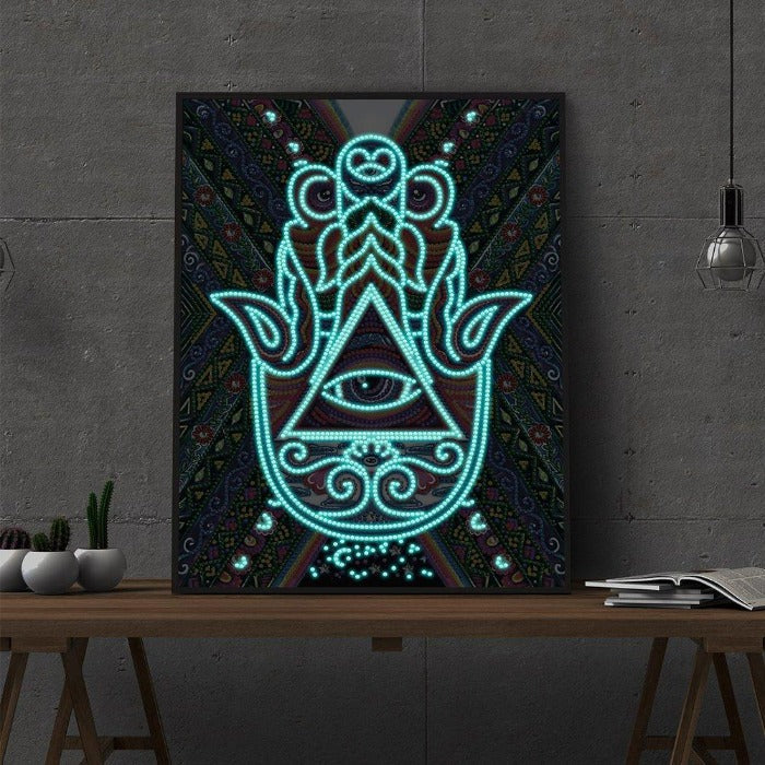 Hand Eye Crystal Rhinestone Luminous Diamond Painting