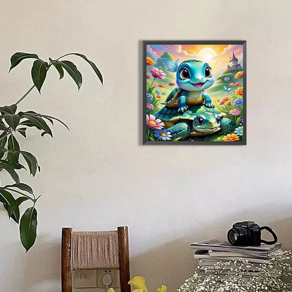 Diamond Painting - Full Round / Square - Two Sea Turtles