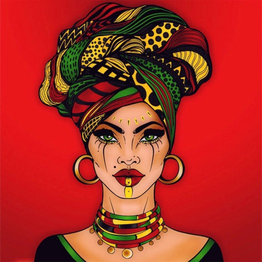 African Woman Full Round Diamond Painting Kits