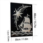 DIY Pearl Painting With Frame - Handmade Self-Adhesive Pearls - Sailboat (30*40cm)