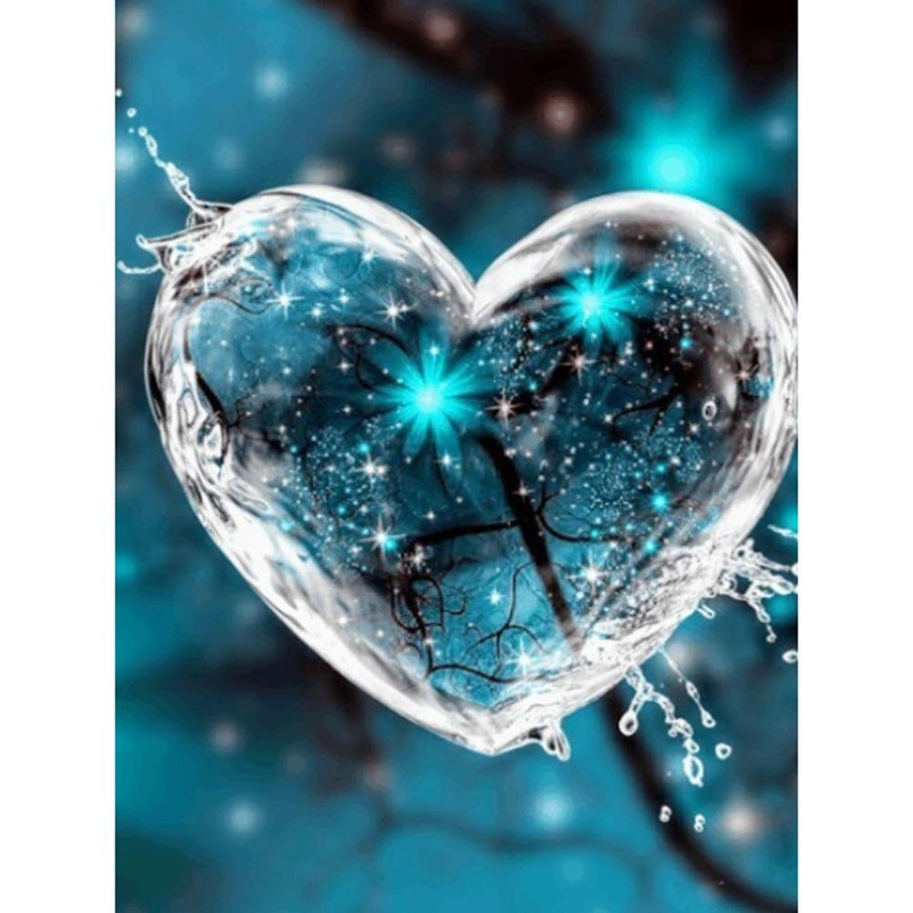 5D Diy Diamond Painting Kit Full Round Beads Heart