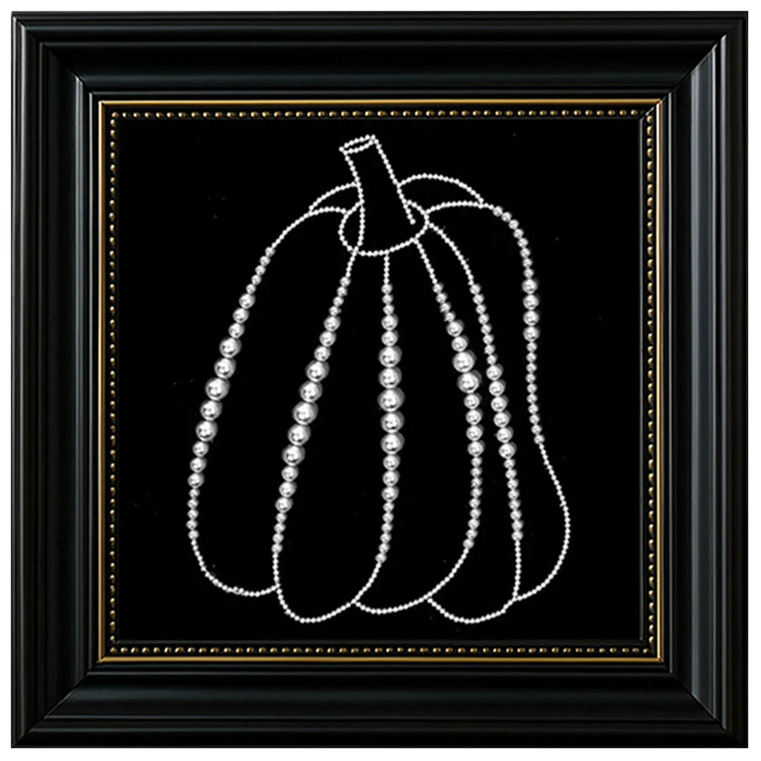 DIY Pearl Painting With Frame - Handmade Self-Adhesive Pearls - Pumpkin (27*27cm)