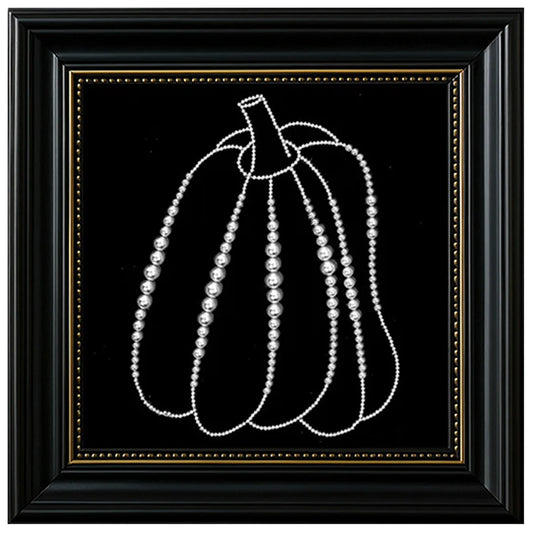 DIY Pearl Painting With Frame - Handmade Self-Adhesive Pearls - Pumpkin (27*27cm)