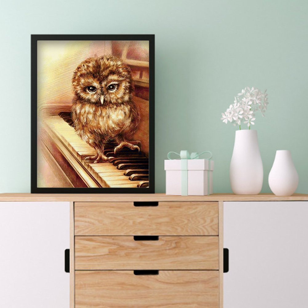 11ct Stamped Cross Stitch - Owl on Paino (40*50cm)