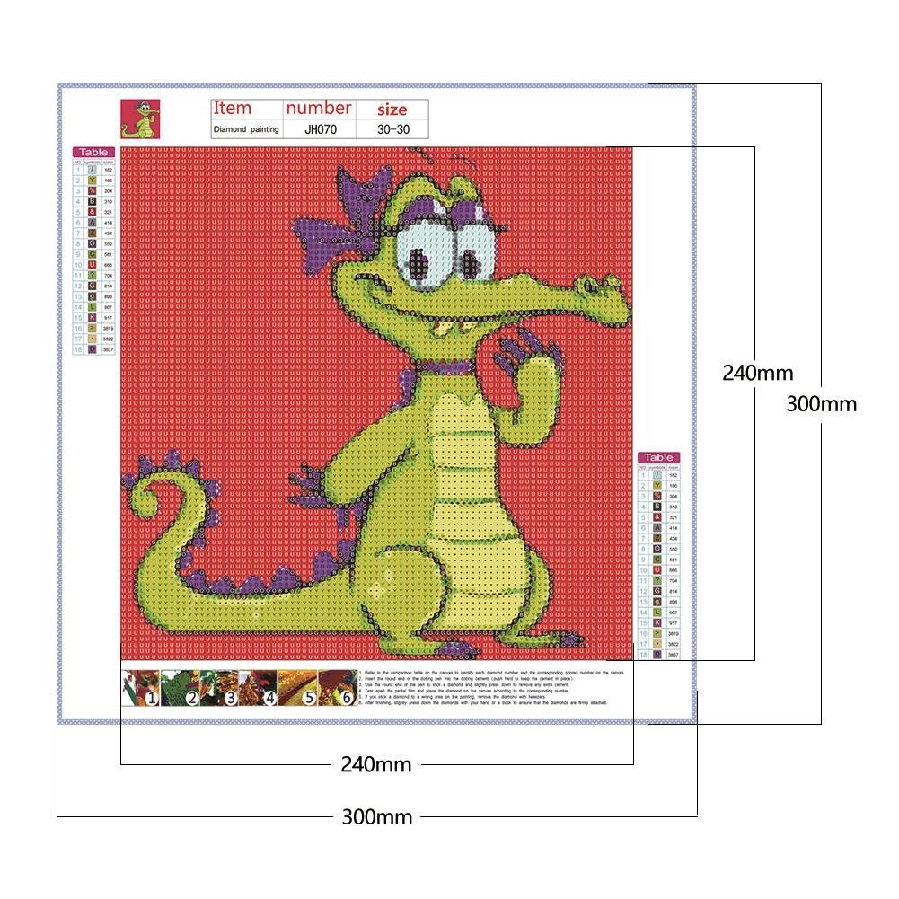 Diamond Painting - Full Round - Cartoon Dinosaur A