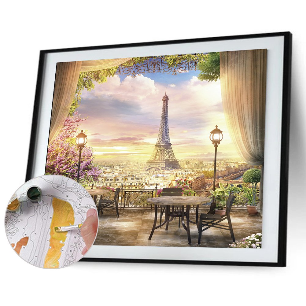 Paint By Number - Oil Painting - Tower Scenery (40*50cm)