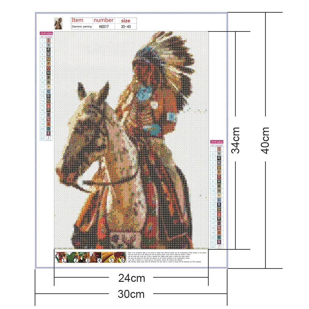 Diamond Painting - Full Round - Indians on Horseback