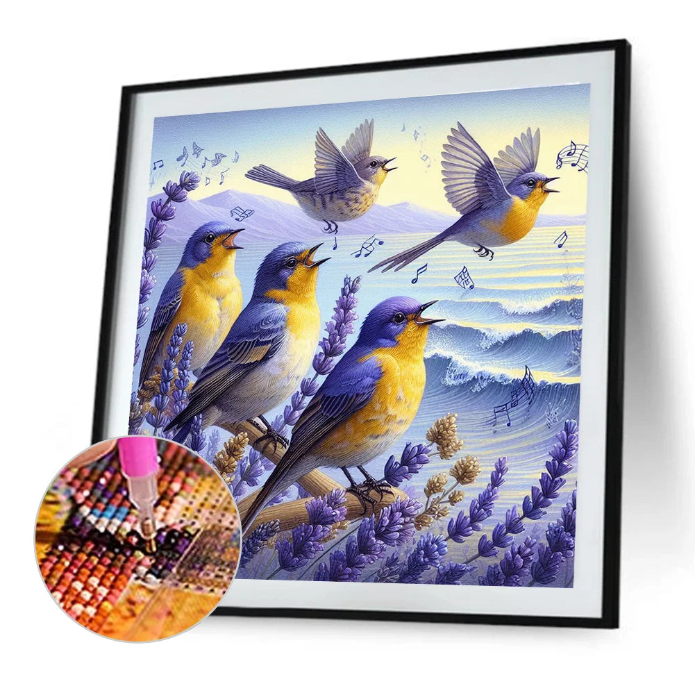 Diamond Painting - Full Round / Square - Bird Lavender