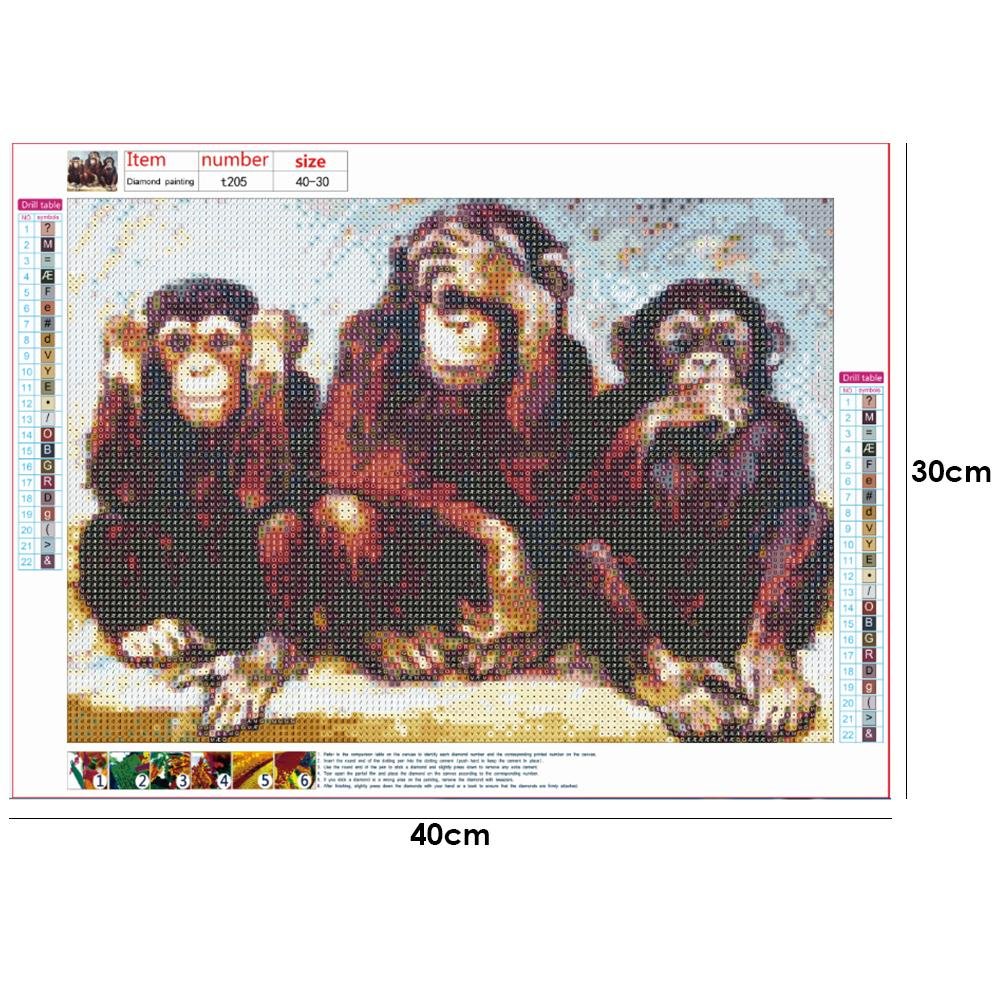Diamond Painting - Full Round - 3 Apes