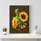 Diamond Painting - Full Round - Sunflower Butterfly A