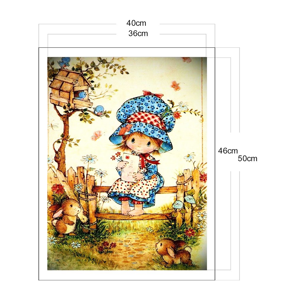 11ct Stamped Cross Stitch - Cute Girl(40*50cm)