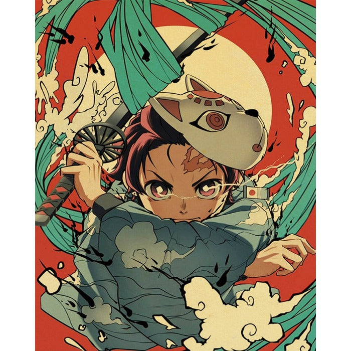 Oil Paint By Numbers DIY Anime Hand Painted Canvas Picture Craft Kit 
