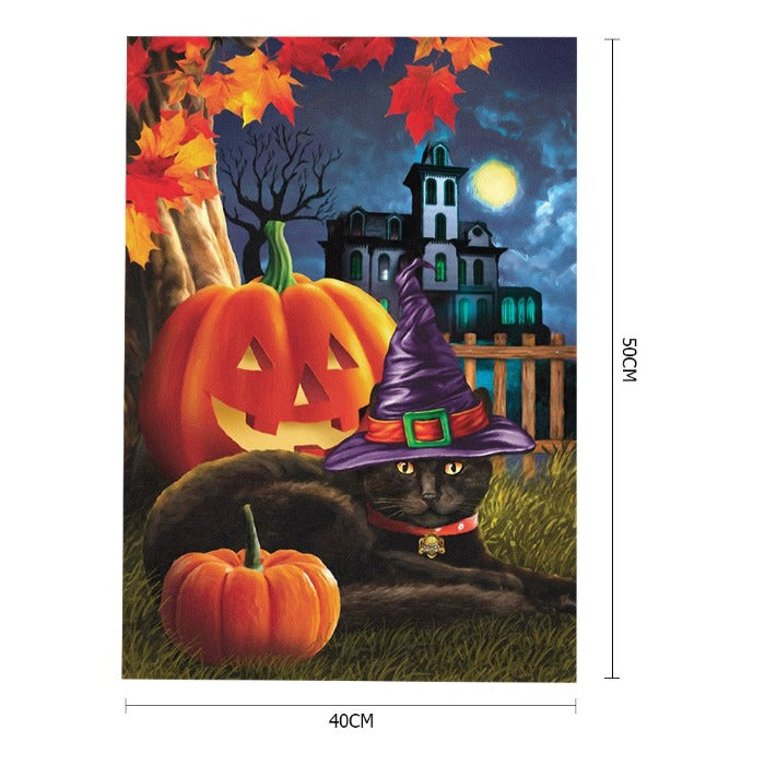 Paint By Number Oil Painting Pumpkin Black Cat Canvas Painting Wall Art Poster