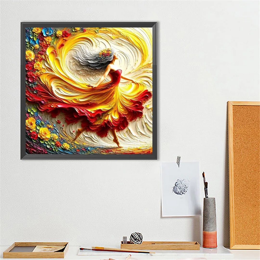 Diamond Painting - Full Round / Square - Girl In Dress
