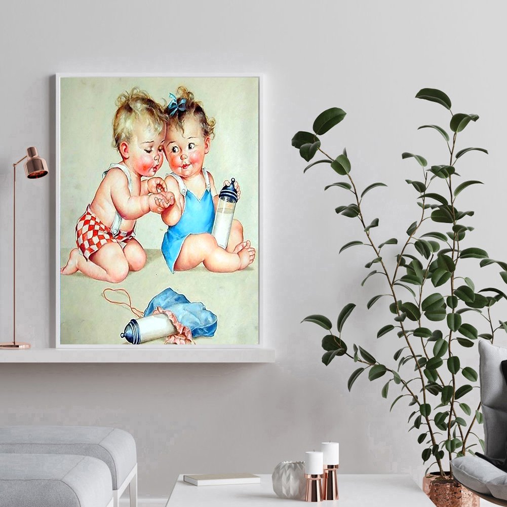 Diamond Painting - Full Round - Cute Baby B