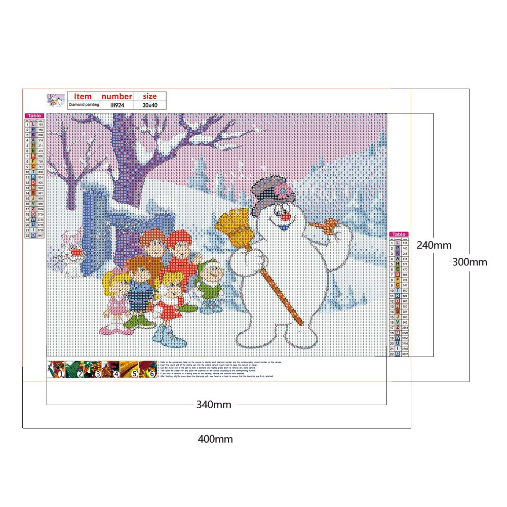 Diamond Painting - Full Round - Snowman and Friends