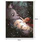 Oil Painting By Numbers Cute Girl Giant Cat DIY Canvas Coloring Picture