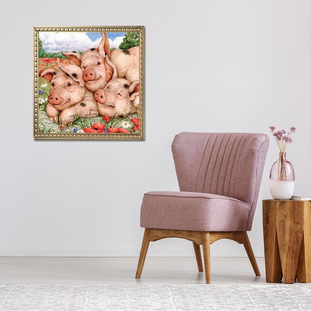 Diamond Painting - Full Round - Pink Pig