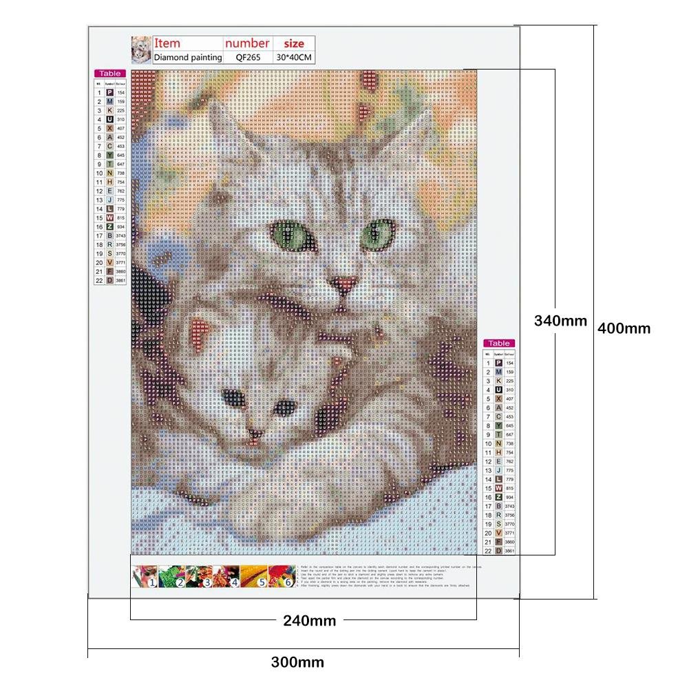 5D DIY Diamond Painting Kit - Full Round - Cats