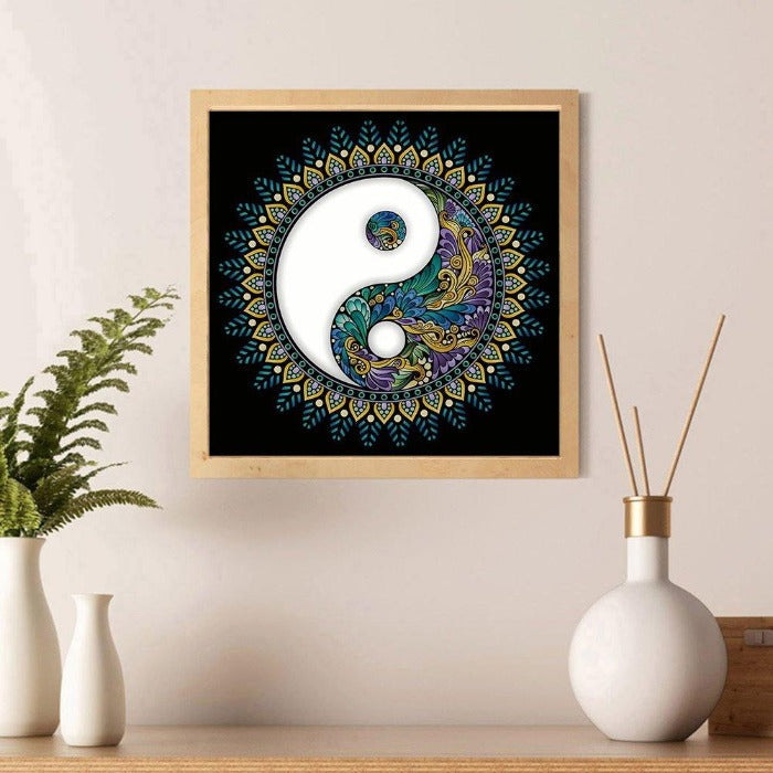  DIY 5D Crystal Rhinestone Diamond Painting Kit Tai Chi Mandala (40*40cm)