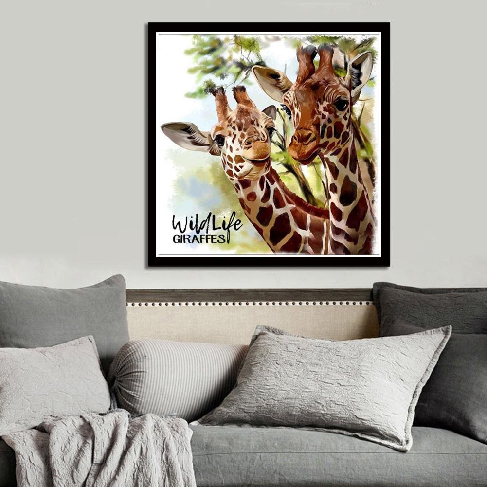 5D DIY Diamond Painting Kit - Partial Round - Wild life Giraffes