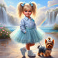 Diamond Painting - Full Round / Square - Dog and Girl T