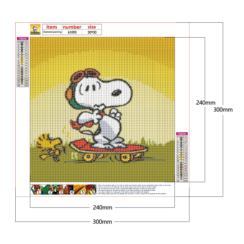 5D DIY Diamond Painting Kit - Full Round - Snoopy B