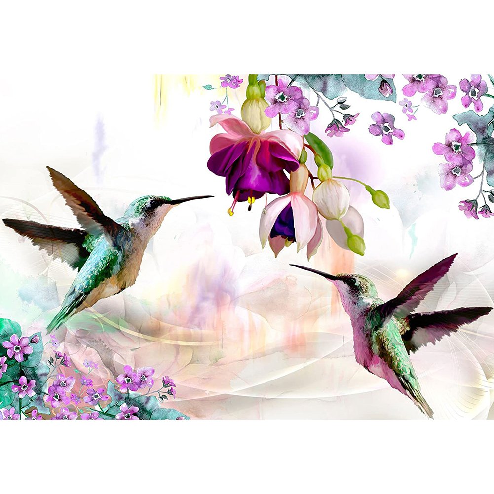 5D Diy Diamond Painting Kit Full Round Beads Birds Flower