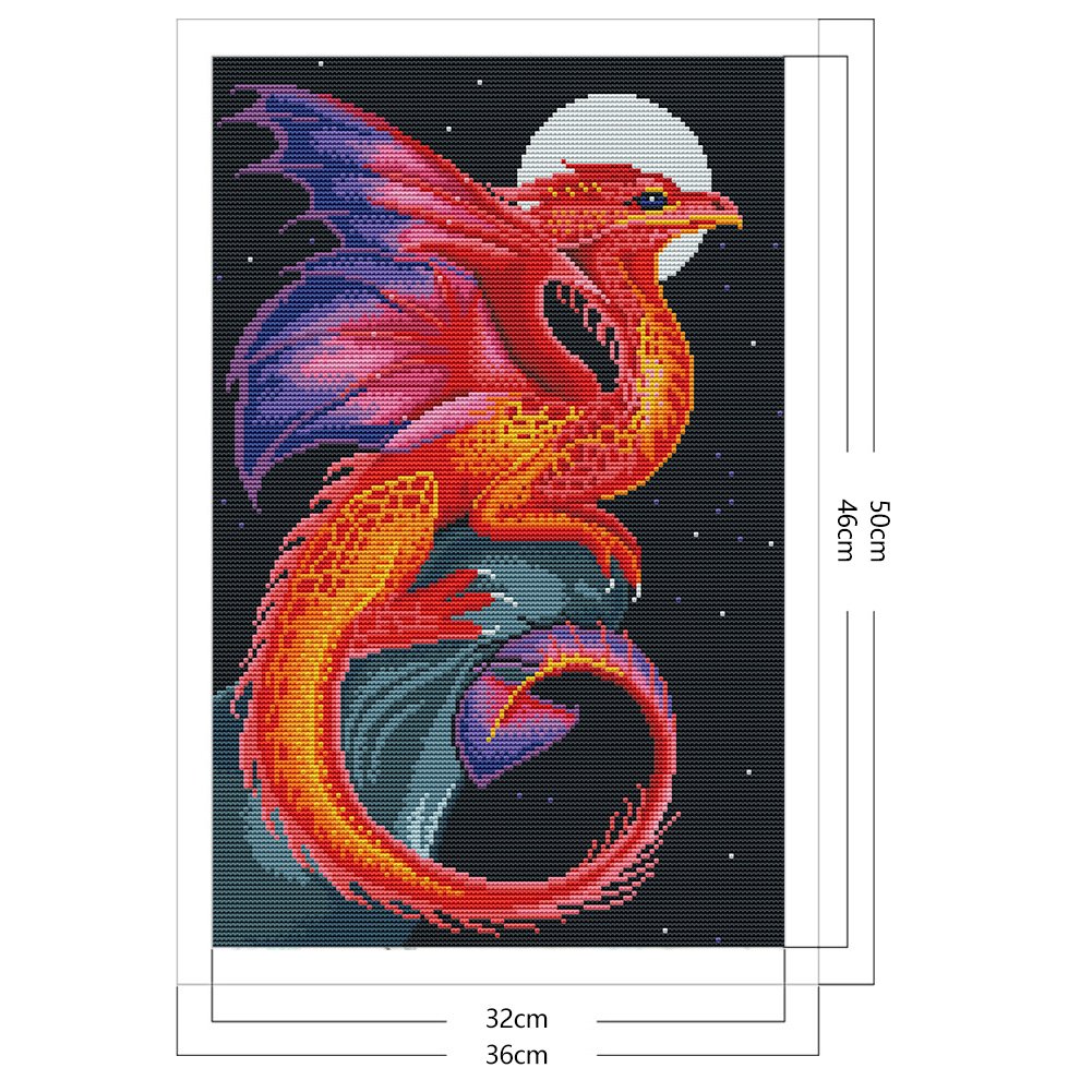 11CT Stamped Cross Stitch - Dragon (36*50CM)