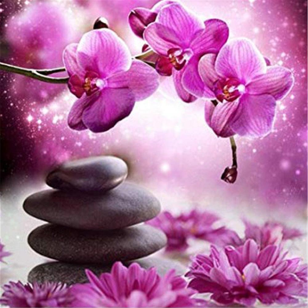 5D Diy Diamond Painting Kit Full Round Beads Flower