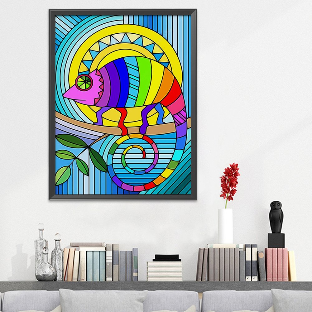 11ct Stamped Cross Stitch - Geometric Lizard(36*46cm)