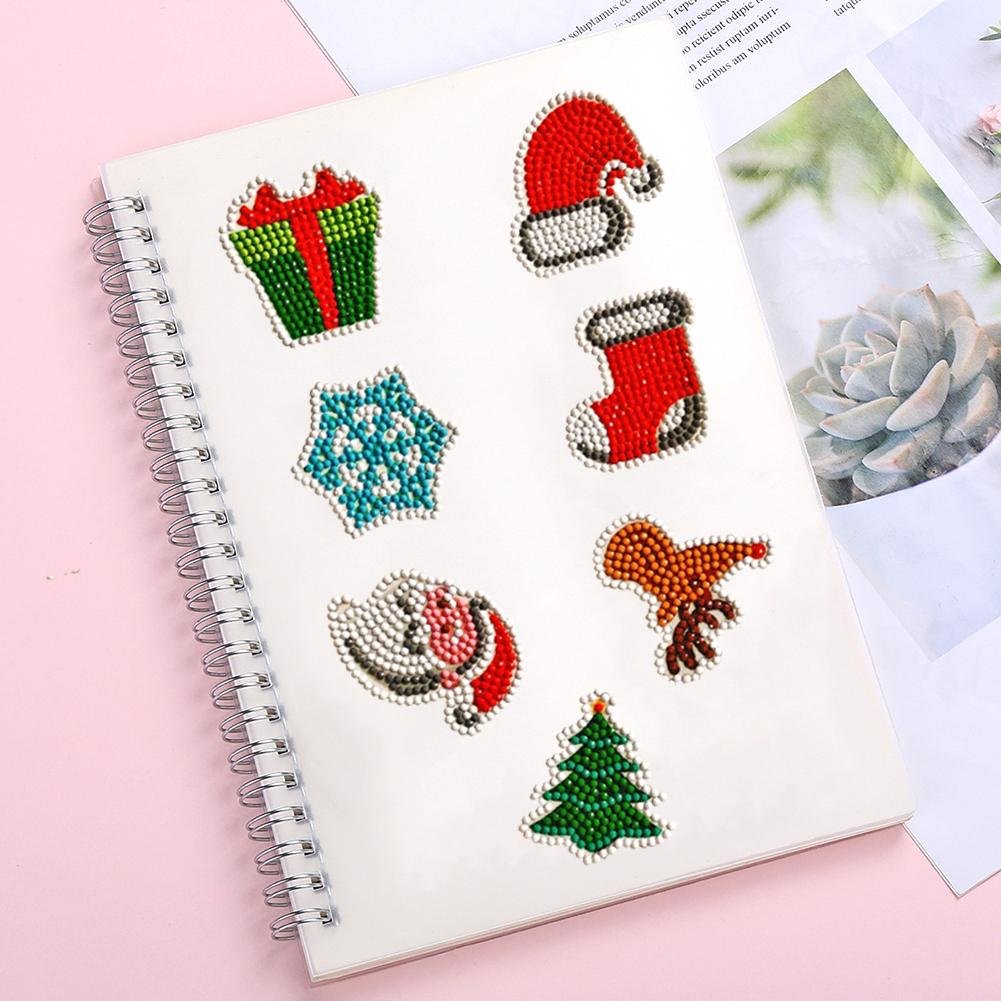 DIY Full Drill Round Diamond Painting Puzzle Stickers Christmas Decor Gifts