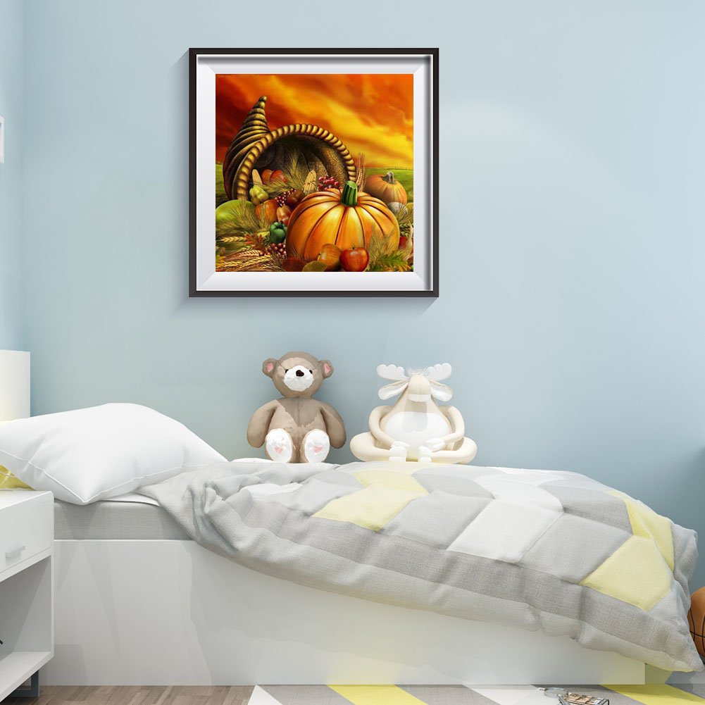 5D DIY Diamond Painting Kit - Full Round - Pumpkin A