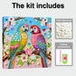 DIY Pearl Painting With Frame - Handmade Self-Adhesive Pearls - Birds (25*25cm)
