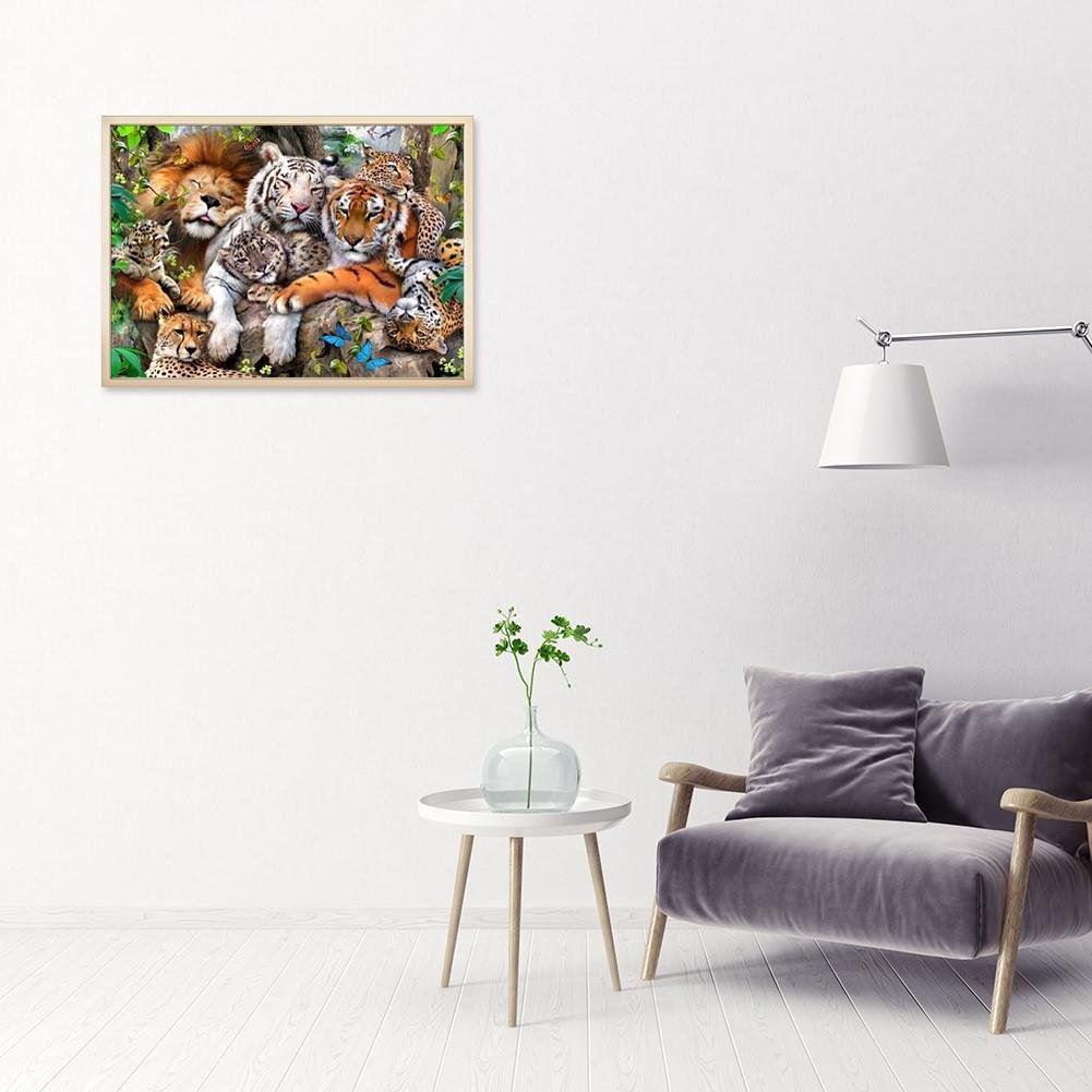 Diamond Painting - Full Round - Tiger Lion