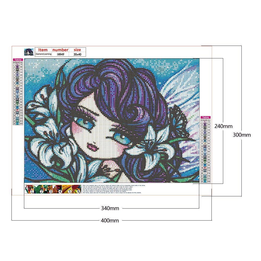Diamond Painting - Full Round - Girl with Big Eyes A
