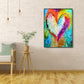 DIY Colorful Heart Hand Painted Canvas Oil Art Picture Craft Home Wall Decor