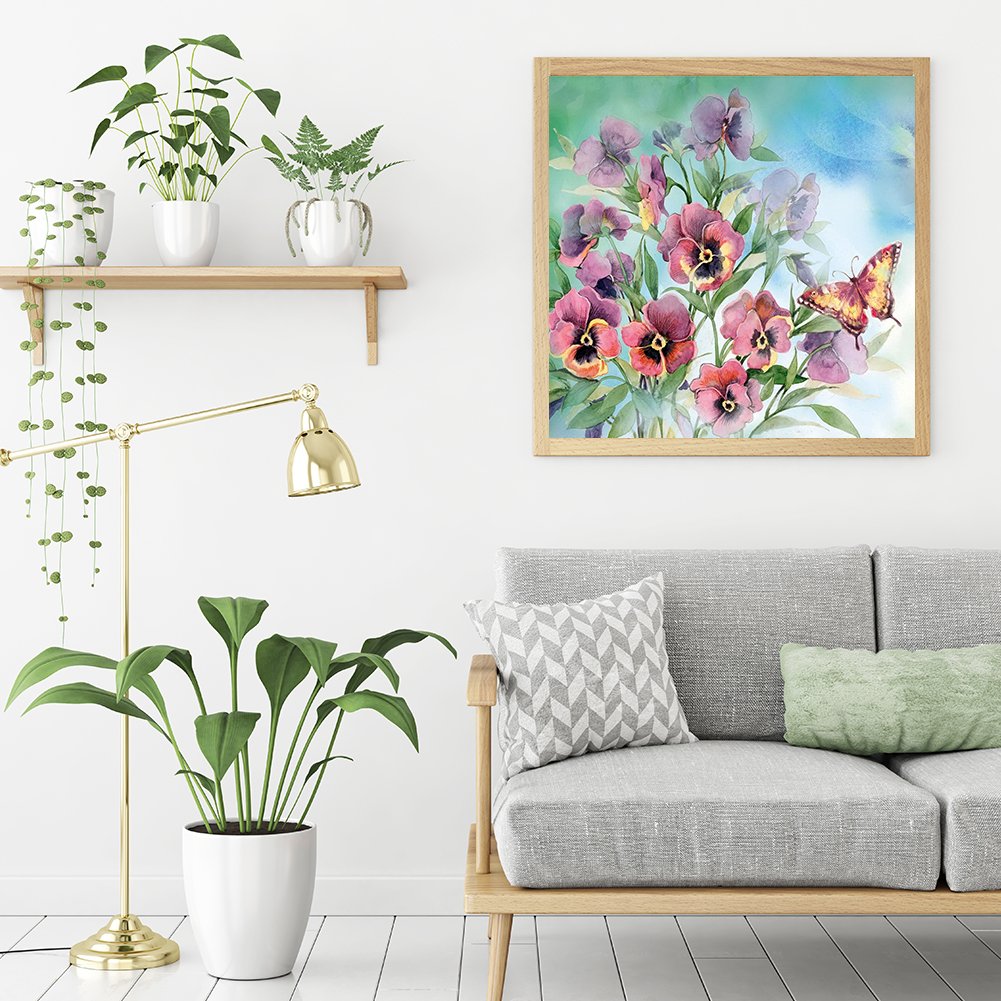 5D DIY Diamond Painting - Full Round - Flower Butterfly