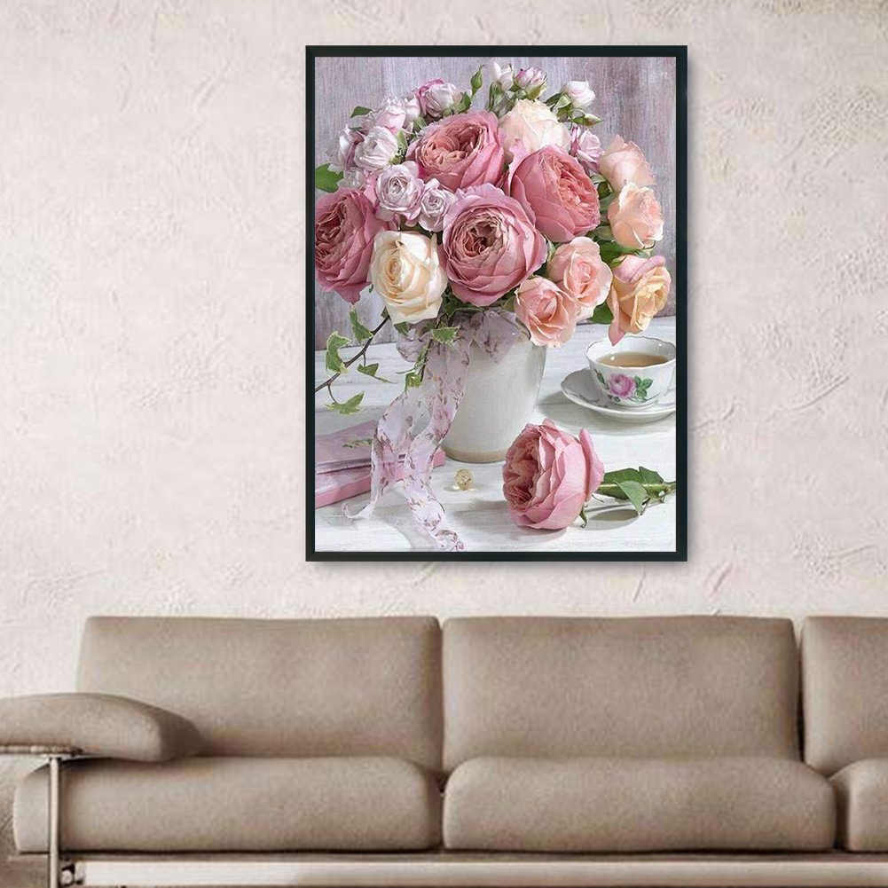 11ct Stamped Cross Stitch - Rose In Vase (36*46cm)
