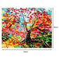 Oil Painting By Numbers Red Leaf Tree DIY Canvas Coloring Picture