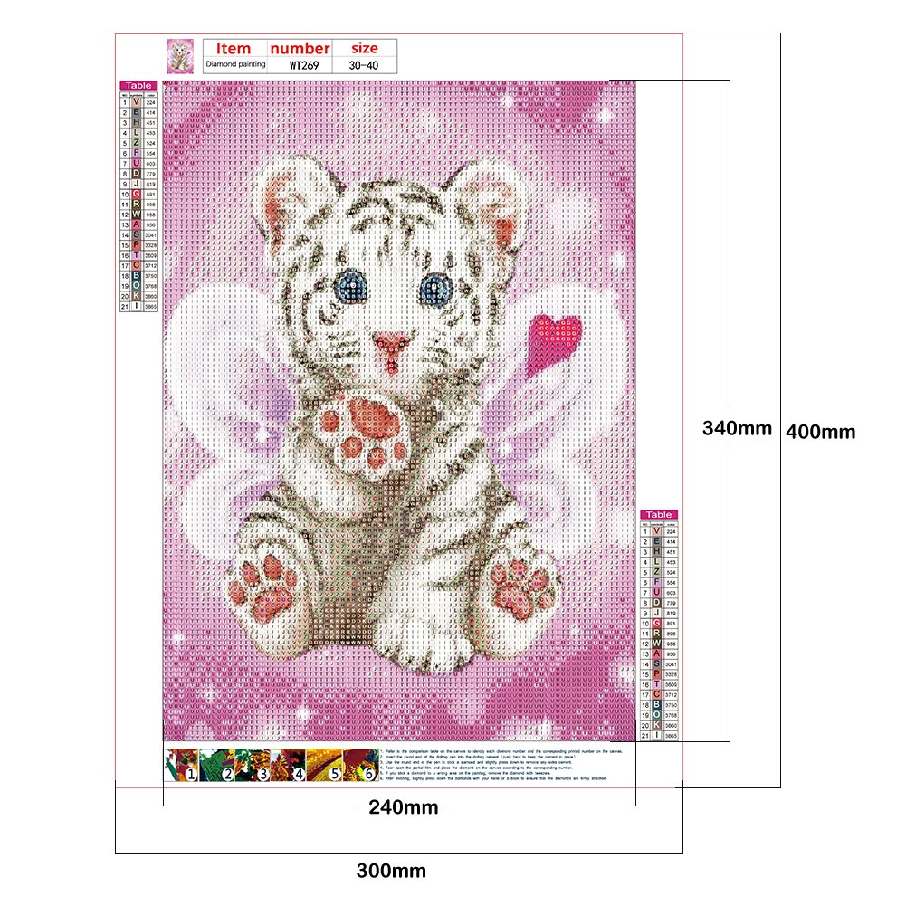 Diamond Painting - Full Round - Cartoon Tiger A
