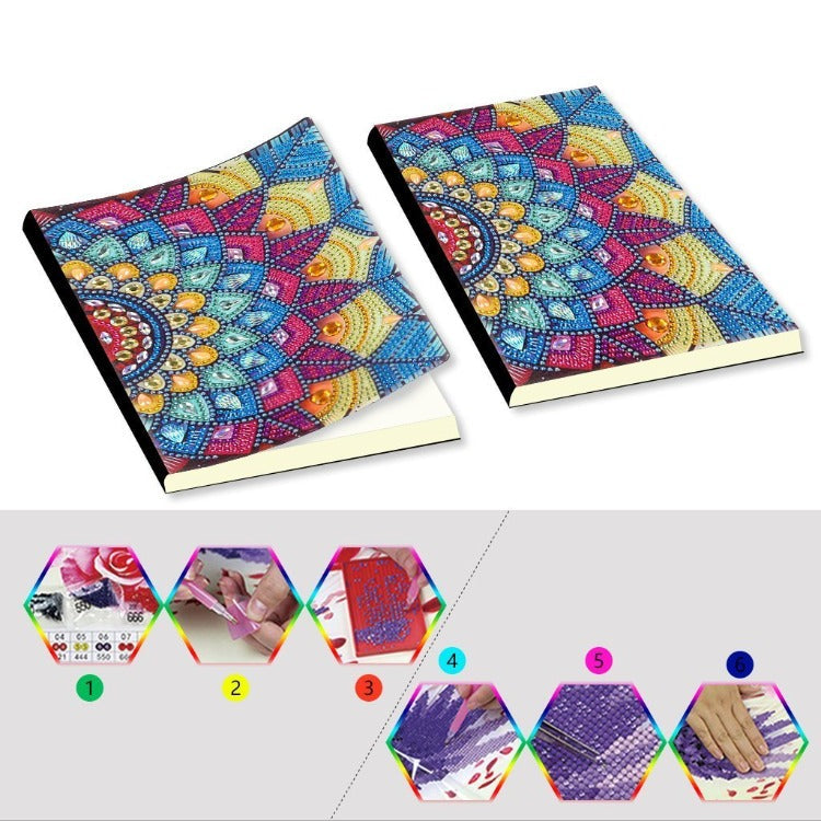 A5 5D Notebook DIY Part Special Shape Rhinestone Diary Book | Flower【diamondpaintingsart】