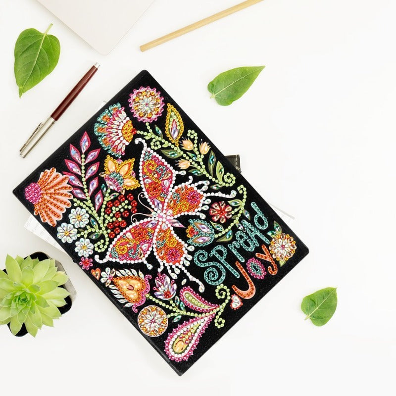 A5 5D Notebook DIY Part Special Shape Rhinestone Diary Book | Butterfly【diamondpaintingsart】