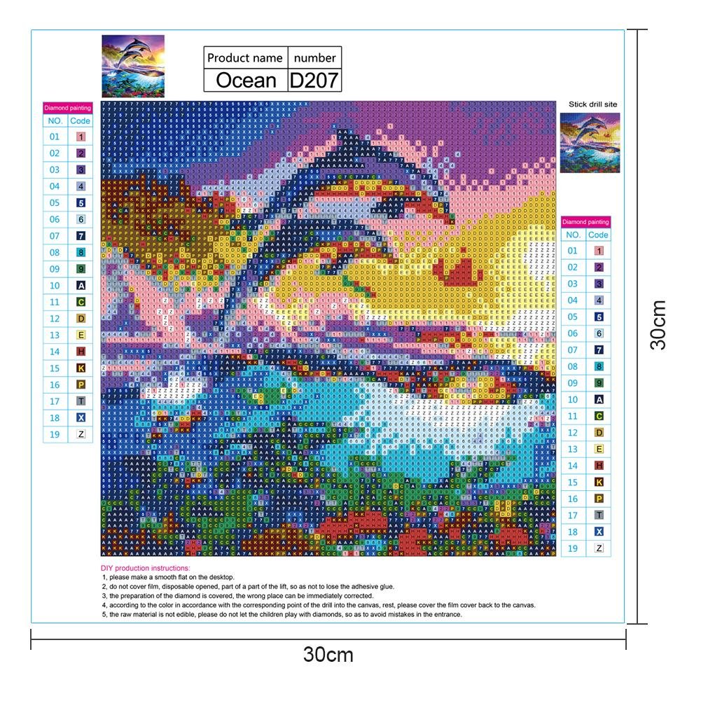 5D DIY Diamond Painting Kit - Full Round - Dolphin A